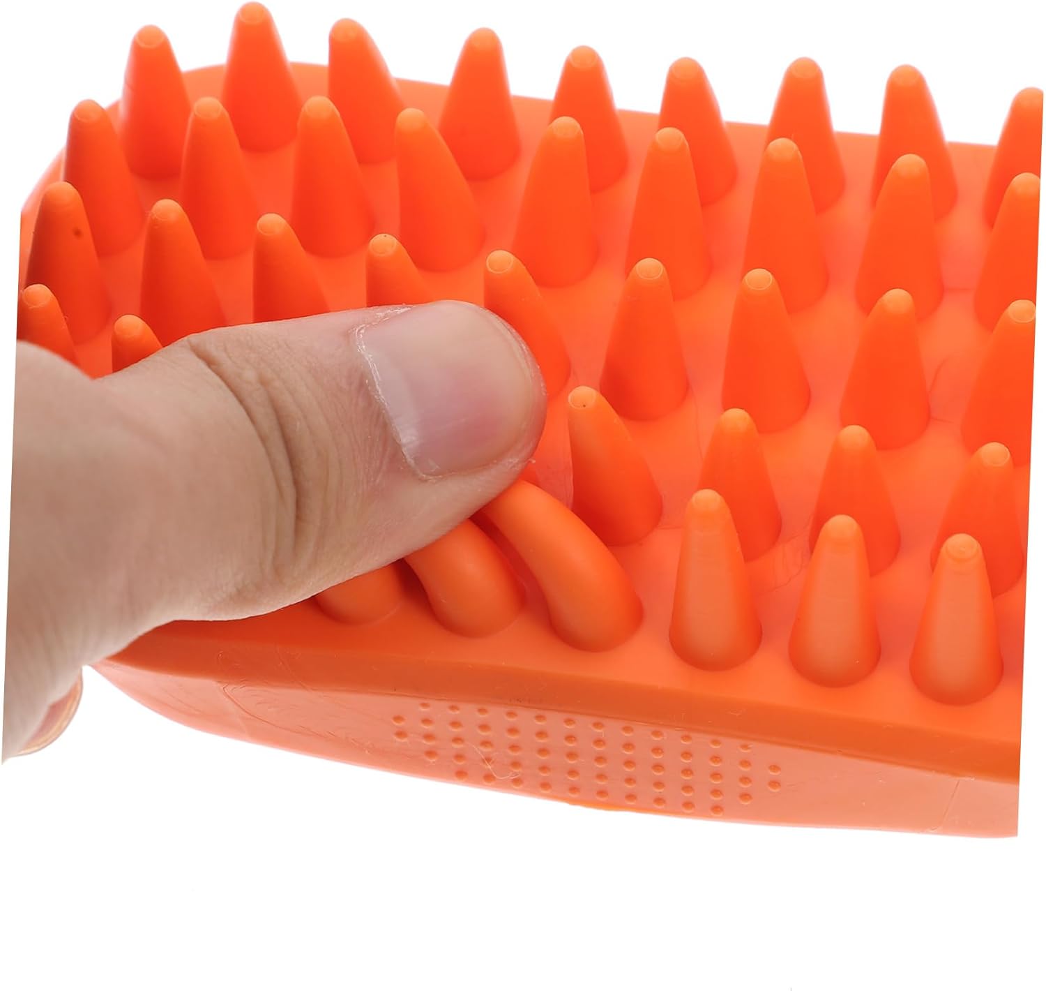 UPKOCH Dog Bath Brush with Soft Silicone Bristles Ergonomic Pet Shampoo Grooming Tool for Cats and Dogs Gentle Deshedding Comb for Long and Short Hair Orange