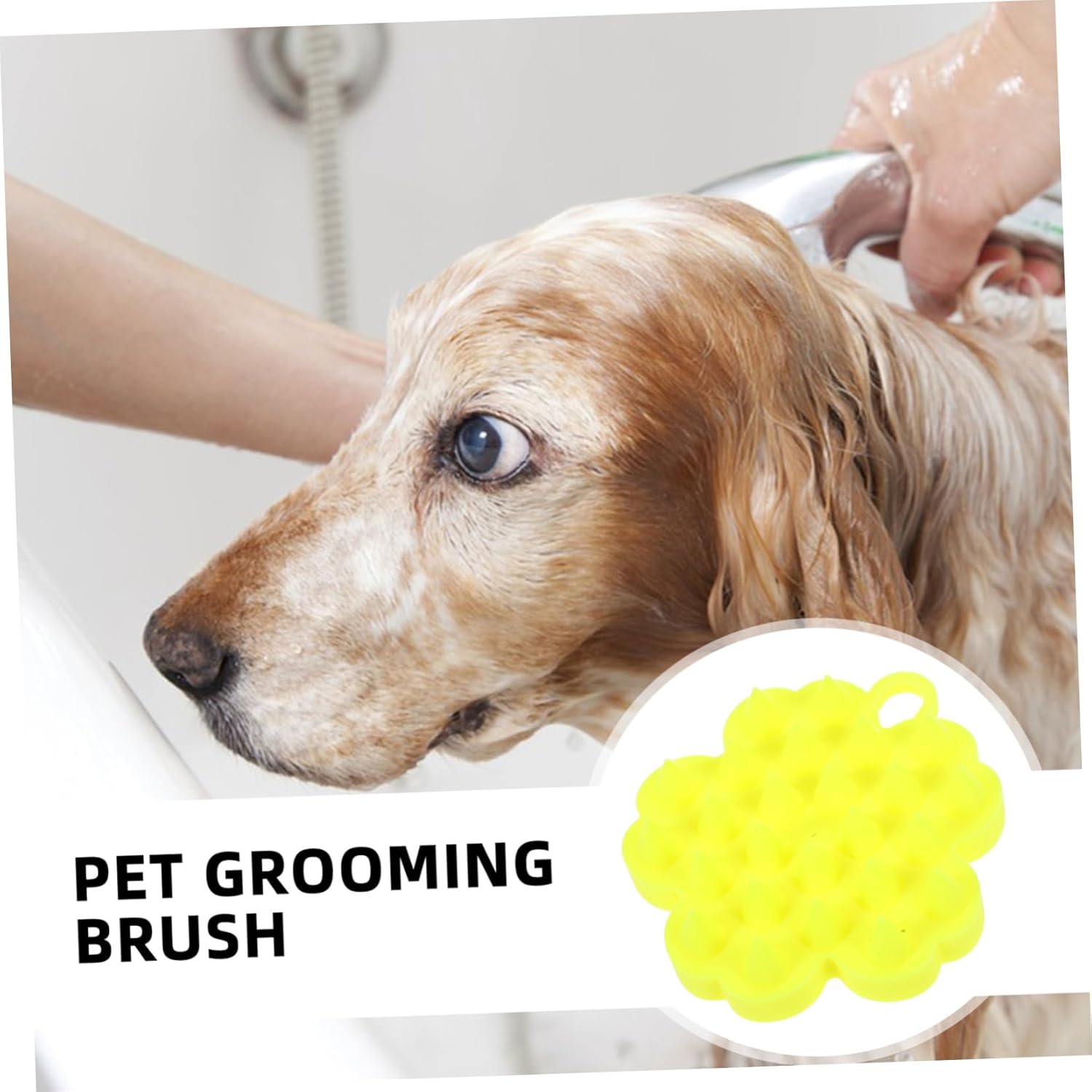 Dog Grooming Brush for Bathing and Daily Care Soft Bristles for Comfortable Massaging and Hair Removal Portable Pet Comb for Home Use Dog Wash and