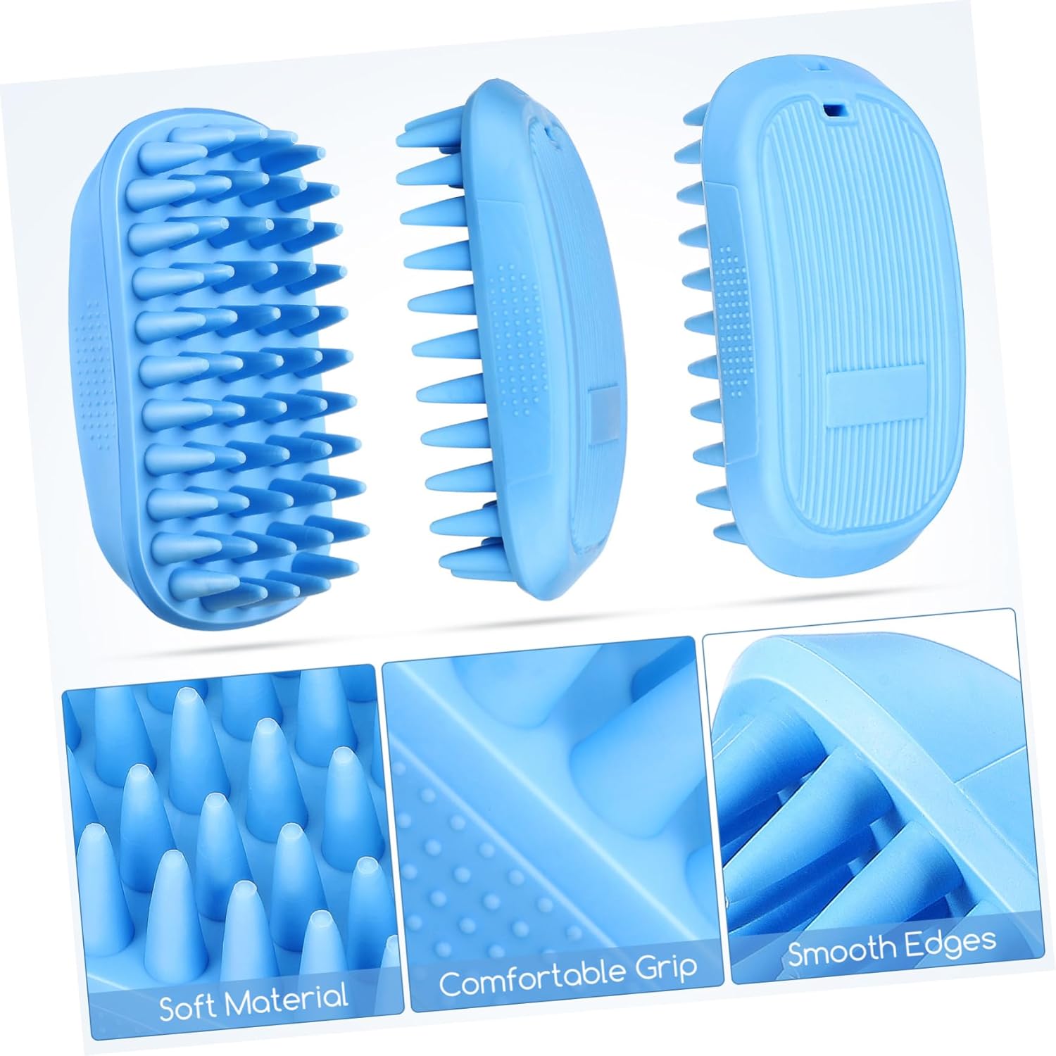 HEMOTON Dog Shampoo Brush for Shedding Dog Bath Brush Cats Comfortable to Clean Grooming Tool Versatile Shower Scrubber for Pet Bathing