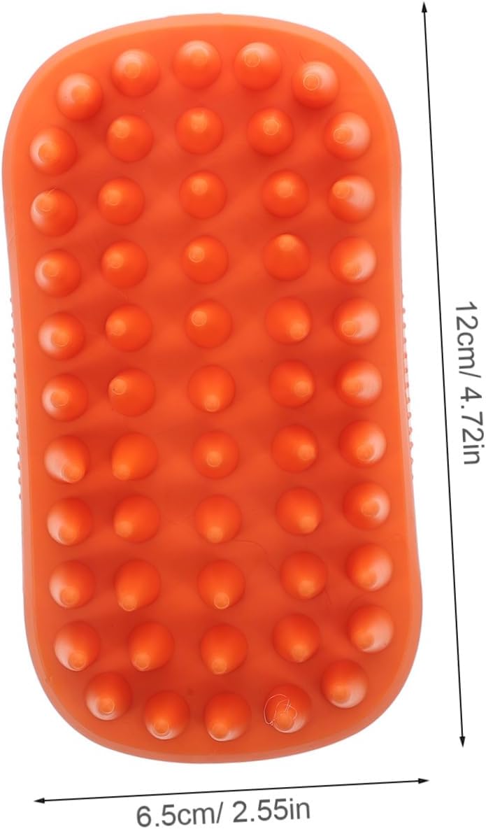 UPKOCH Dog Bath Brush with Soft Silicone Bristles Ergonomic Pet Shampoo Grooming Tool for Cats and Dogs Gentle Deshedding Comb for Long and Short Hair Orange