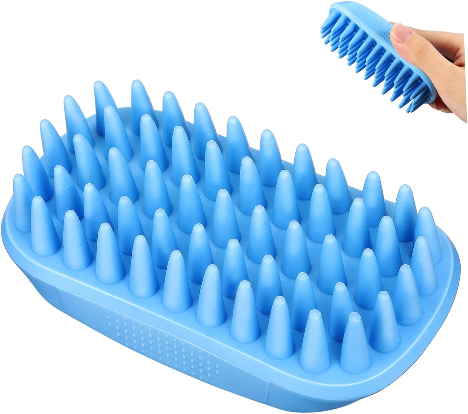 HEMOTON Dog Shampoo Brush for Shedding Dog Bath Brush Cats Comfortable to Clean Grooming Tool Versatile Shower Scrubber for Pet Bathing