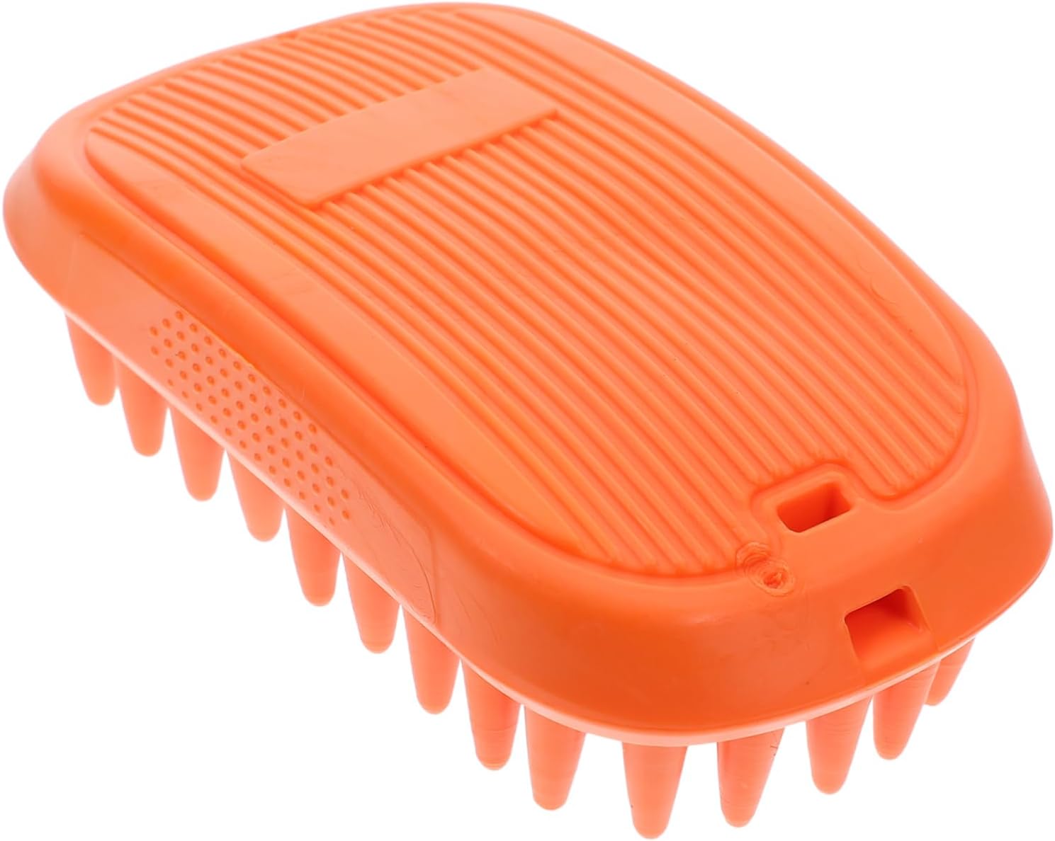 UPKOCH Dog Bath Brush with Soft Silicone Bristles Ergonomic Pet Shampoo Grooming Tool for Cats and Dogs Gentle Deshedding Comb for Long and Short Hair Orange