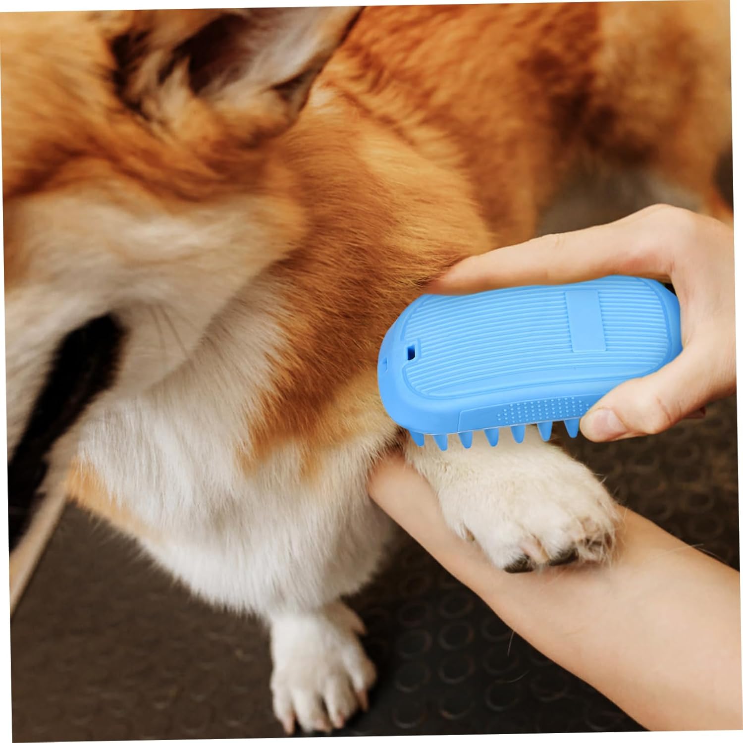 HEMOTON Dog Shampoo Brush for Shedding Dog Bath Brush Cats Comfortable to Clean Grooming Tool Versatile Shower Scrubber for Pet Bathing