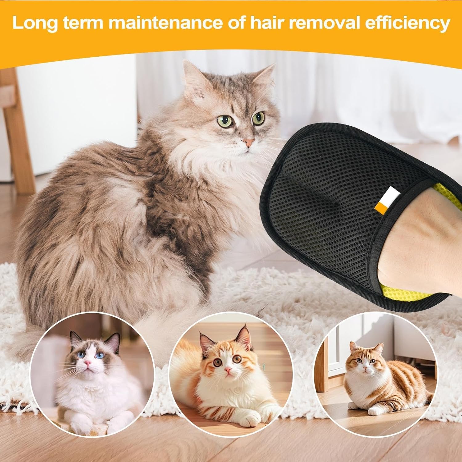 s Cat Grooming, Lint Free Massage Reusable Grooming, Soft and Effective Cleaning Tool on Sofa, Bedding and Furniture